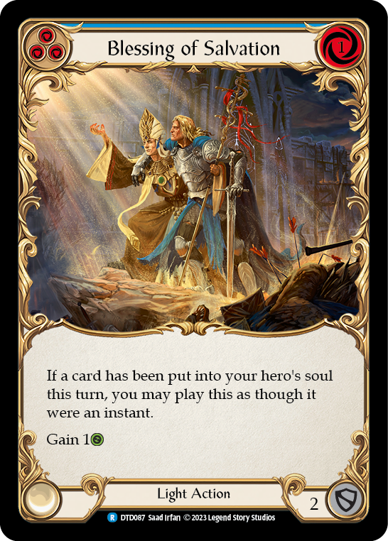 Blessing of Salvation (Blue) [DTD087] (Dusk Till Dawn)  Rainbow Foil