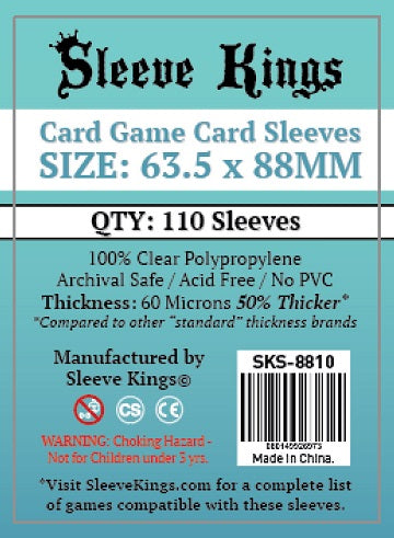 Sleeve Kings Standard Card Sleeves 63.5MM x 88MM (110 CT)