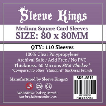 Sleeve Kings Medium Square Card Sleeves 80MM x 80MM (110 CT)