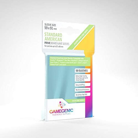 Gamegenic - Standard American Prime Board Game Sleeves - Clear (50)