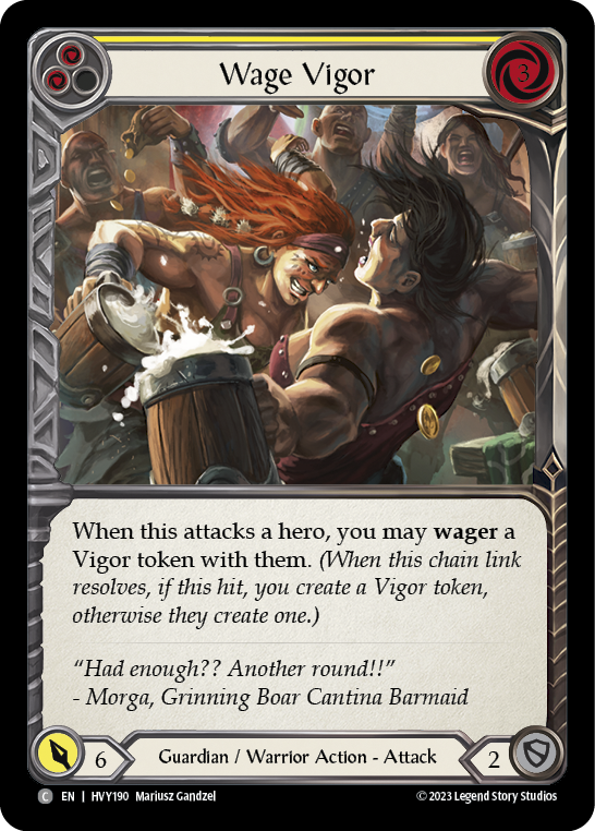 Wage Vigor (Yellow) [HVY190] (Heavy Hitters)  Rainbow Foil