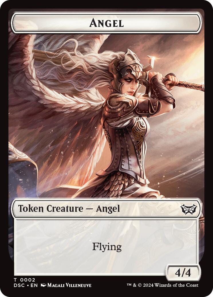 Angel // Treasure Double-Sided Token [Duskmourn: House of Horror Commander Tokens]