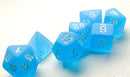 7 Frosted Caribbean Blue/White Mini-Polyhedral Set - CHX 20416