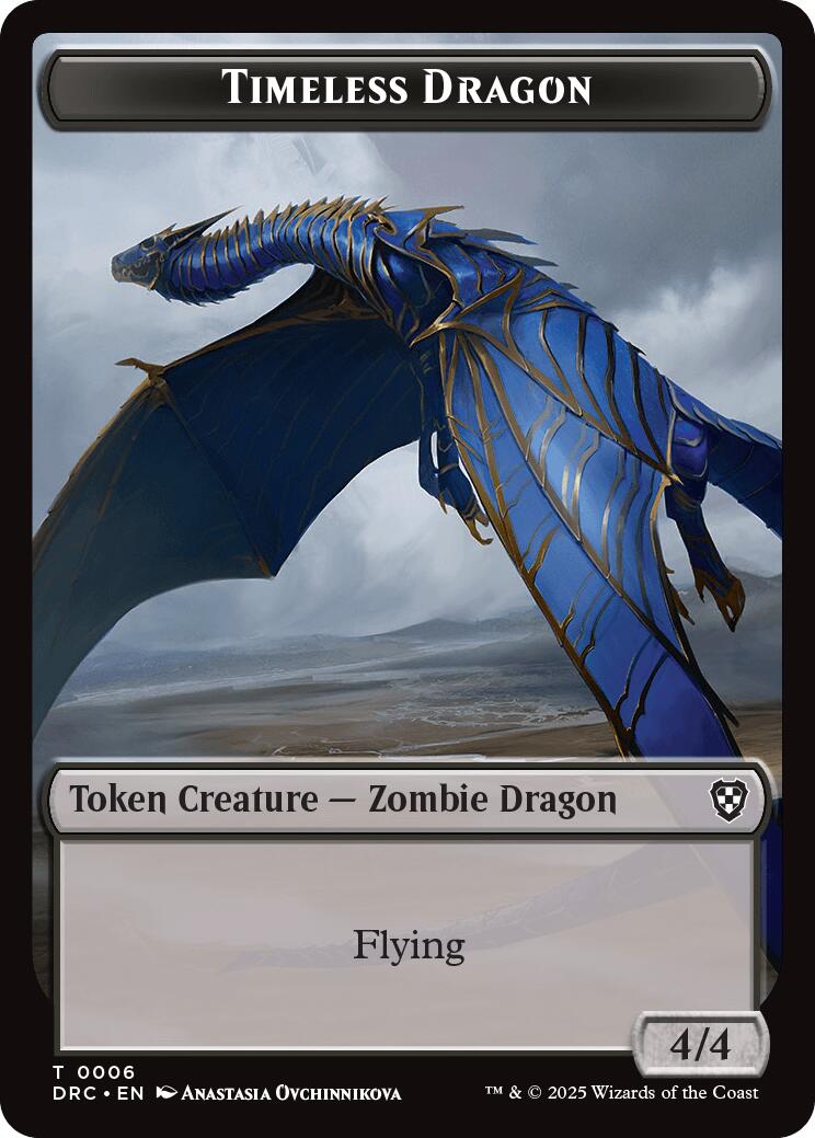 Timeless Dragon // Zombie (0003) Double-Sided Token [Aetherdrift Commander Tokens]