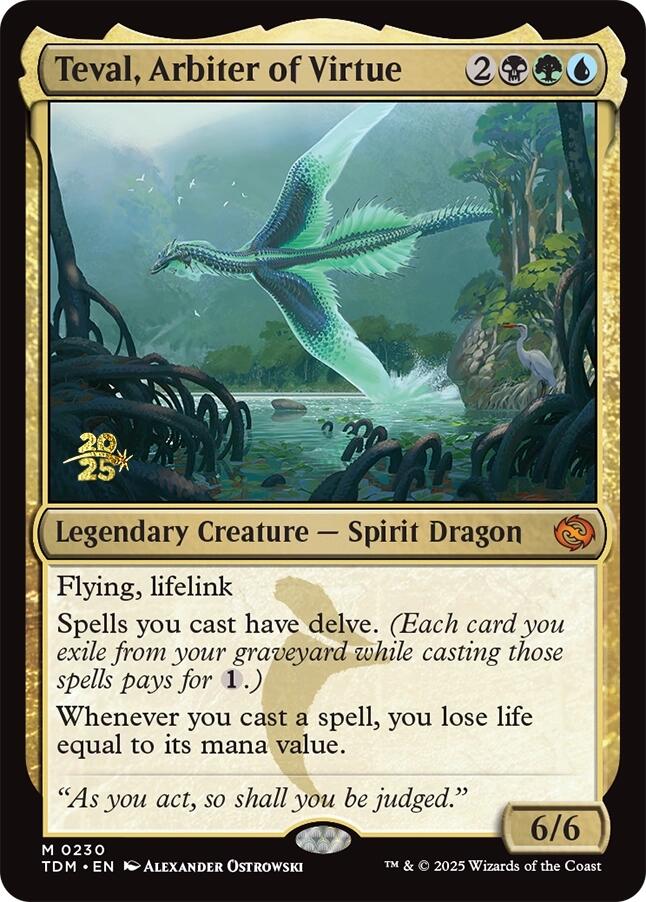 Teval, Arbiter of Virtue [Tarkir: Dragonstorm Prerelease Promos]
