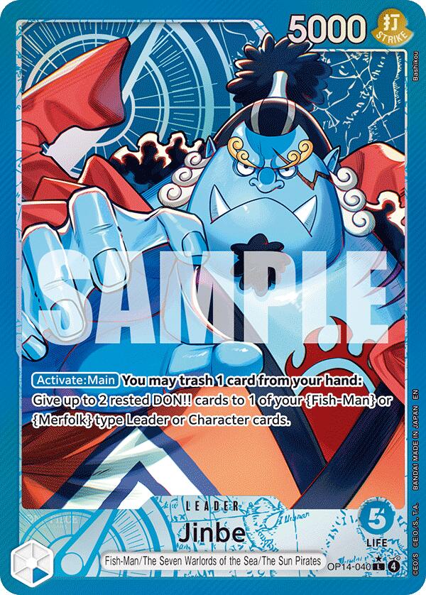 Jinbe (OP14-040) (Alternate Art) [The Azure Sea's Seven]