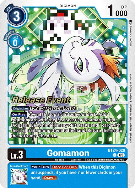 Gomamon [BT24-020] [Time Stranger Release Events Cards]