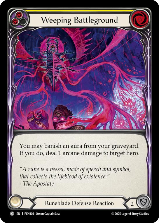 Weeping Battleground (Yellow) (Regular) [PEN104] (Compendium of Rathe)