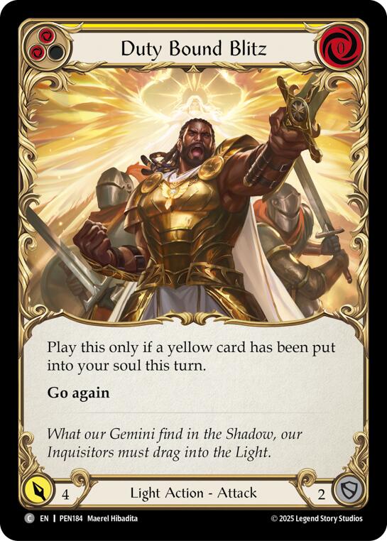 Duty Bound Blitz (Yellow) (Regular) [PEN184] (Compendium of Rathe)