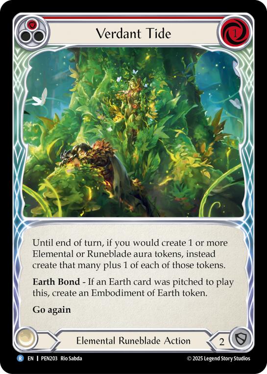 Verdant Tide (Red) (Rainbow Foil) [PEN203] (Compendium of Rathe)  Rainbow Foil