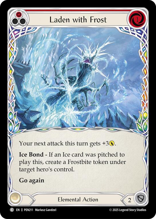 Laden With Frost (Red) (Rainbow Foil) [PEN211] (Compendium of Rathe)  Rainbow Foil