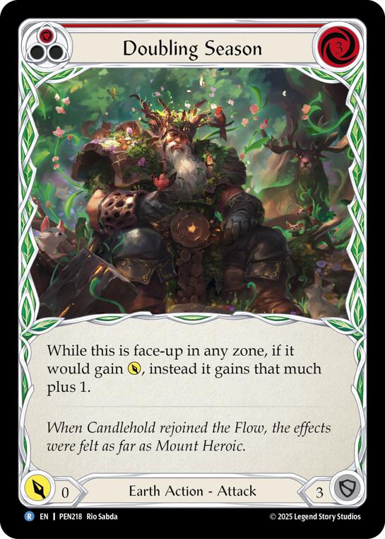 Doubling Season (Red) (Rainbow Foil) [PEN218] (Compendium of Rathe)  Rainbow Foil