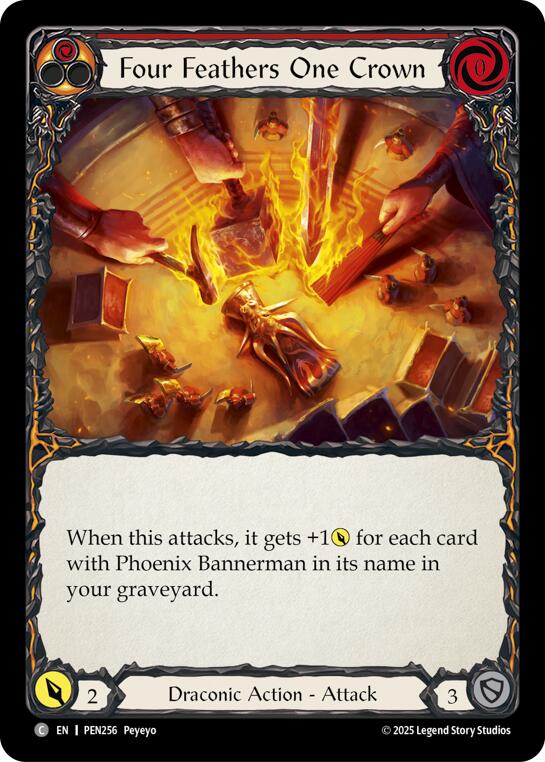 Four Feathers One Crown (Red) (Rainbow Foil) [PEN256] (Compendium of Rathe)  Rainbow Foil