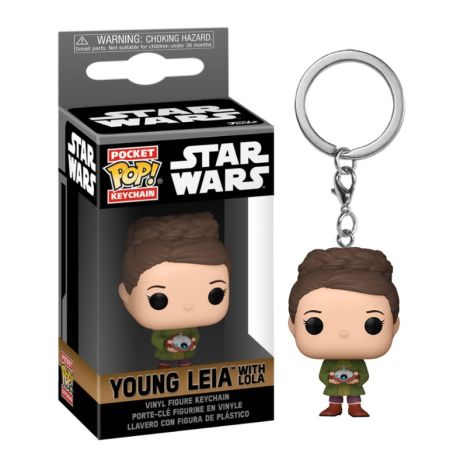 Pop! Pocket Keychain: Star Wars - Young Leia with Lola