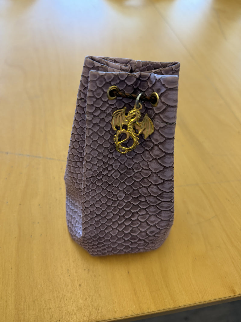 Purple Medium Dragonhide Drawstring Dice Bag