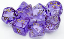 Lab Dice - Translucent Lavender/Gold7 Dice set - CHX30059