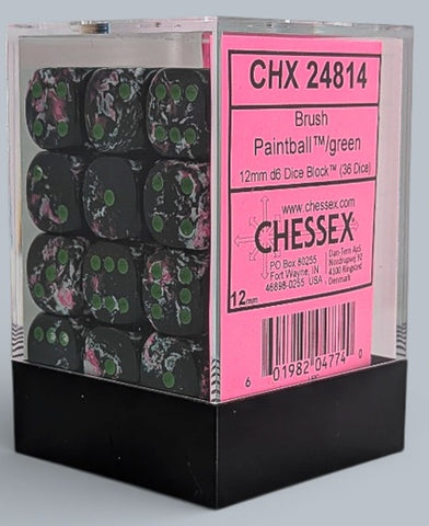 36 Brush Paintball/Green 12mm D6 Set - CHX24814