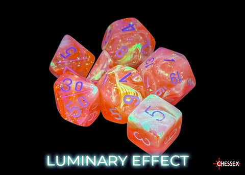 Festive Dahlia/White Polyhedral 7-Dice Set CHX 27553