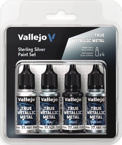 Vallejo: True Metallic Metal - Sterling Silver Paint Set