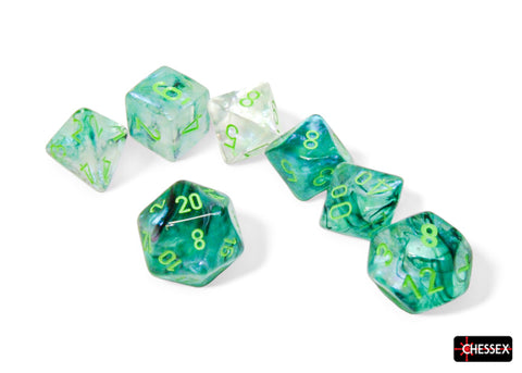 Borealis Kelp/Light Green Polyhedral 7-Dice Set CHX 27595