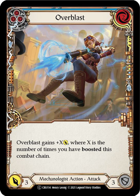 Overblast (Blue) (Rainbow Foil) [CRU114-RF] Unlimited Rainbow Foil