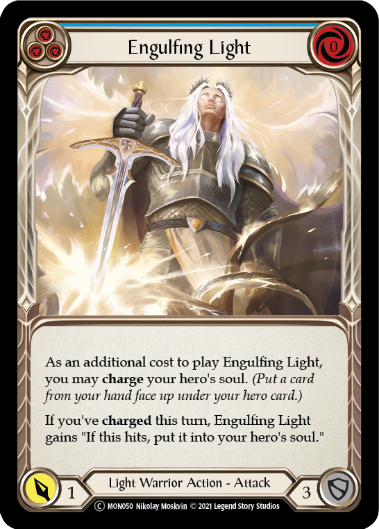 Engulfing Light (Blue) (Rainbow Foil) [U-MON050-RF] Unlimited Rainbow Foil