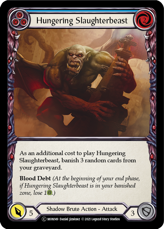 Hungering Slaughterbeast (Blue) (Rainbow Foil) [U-MON149-RF] Unlimited Rainbow Foil