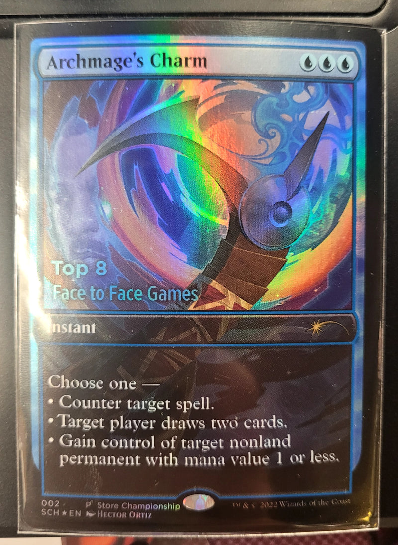 Archmage's Charm (Extended Art) [Store Championships 2022] (Face to Face Games Top 8 Stamp)