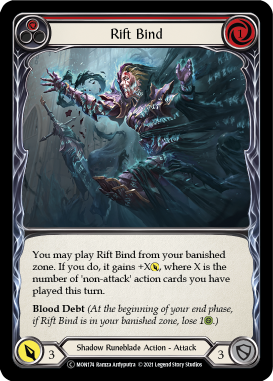 Rift Bind (Red) (Rainbow Foil) [U-MON174-RF] Unlimited Rainbow Foil