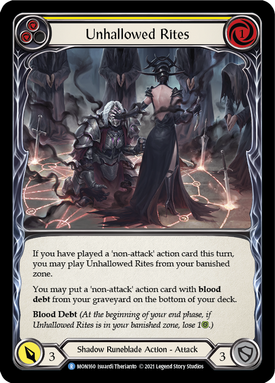 Unhallowed Rites (Yellow) (Rainbow Foil) [MON160-RF] 1st Edition Rainbow Foil