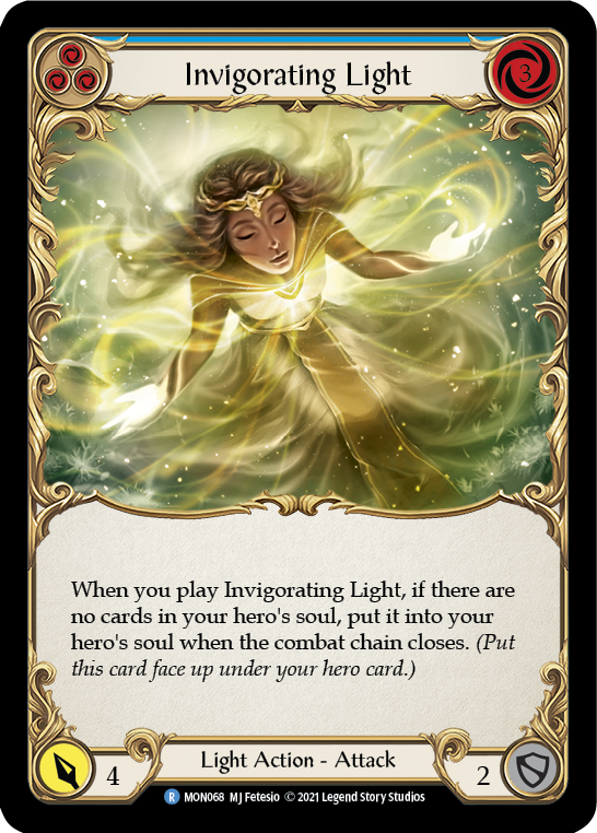 Invigorating Light (Blue) (Rainbow Foil) [MON068-RF] 1st Edition Rainbow Foil