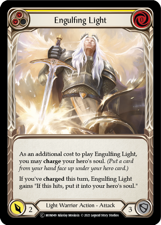 Engulfing Light (Yellow) (Rainbow Foil) [U-MON049-RF] Unlimited Rainbow Foil