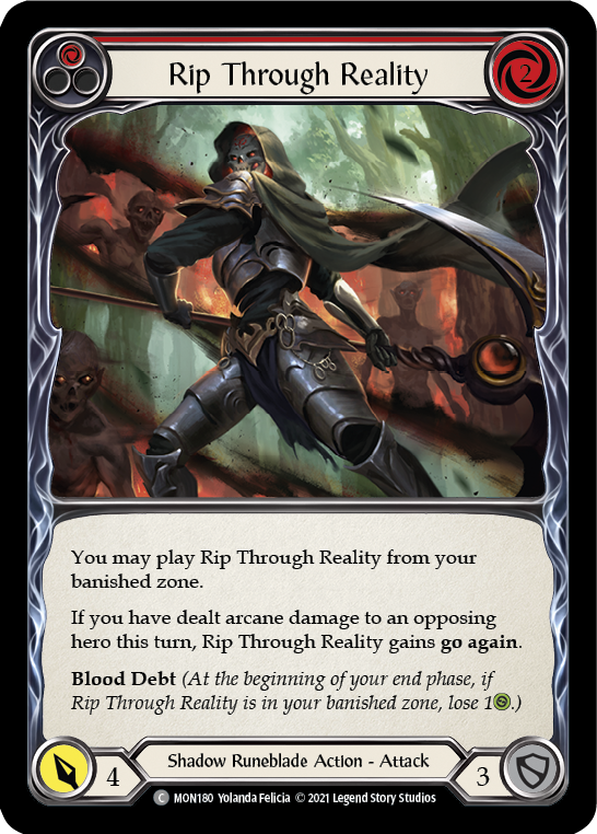 Rip Through Reality (Red) (Rainbow Foil) [MON180-RF] 1st Edition Rainbow Foil