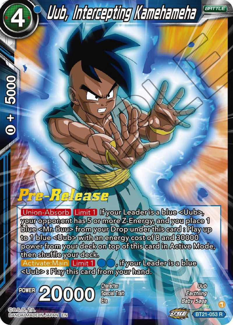 Uub, Intercepting Kamehameha (BT21-053) [Wild Resurgence Pre-Release Cards]