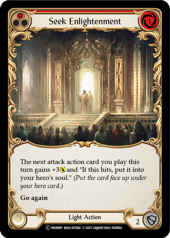 Seek Enlightenment (Red) (Rainbow Foil) [U-MON081-RF] Unlimited Rainbow Foil