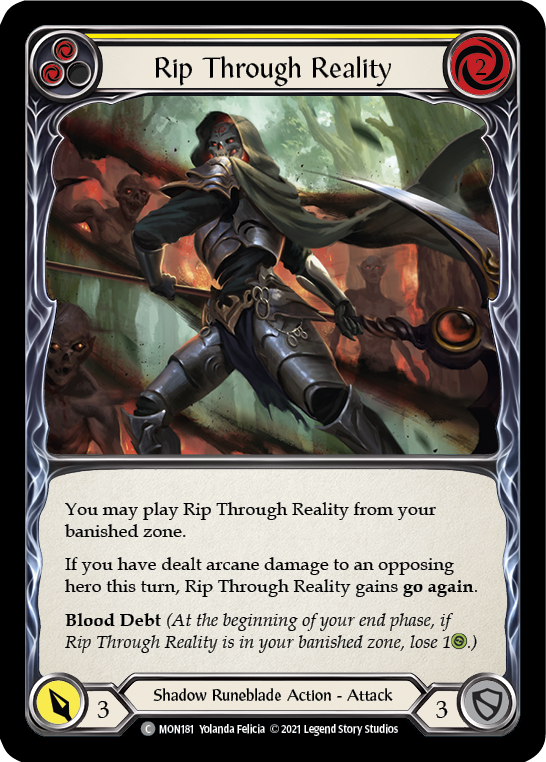 Rip Through Reality (Yellow) (Rainbow Foil) [MON181-RF] 1st Edition Rainbow Foil