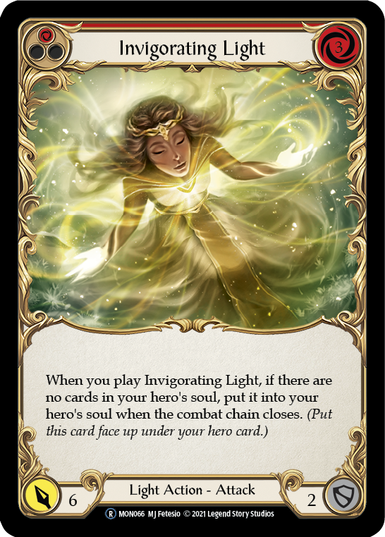 Invigorating Light (Red) (Rainbow Foil) [U-MON066-RF] Unlimited Rainbow Foil