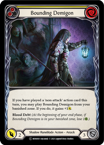 Bounding Demigon (Yellow) (Rainbow Foil) [U-MON169-RF] Unlimited Rainbow Foil