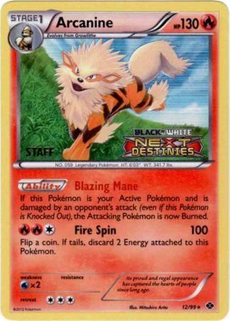 Arcanine (12/99) (Staff Prerelease Promo) [Black & White: Black Star Promos]