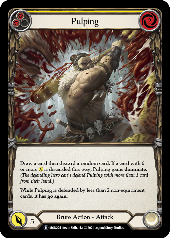 Pulping (Yellow) (Rainbow Foil) [U-MON224-RF] Unlimited Rainbow Foil