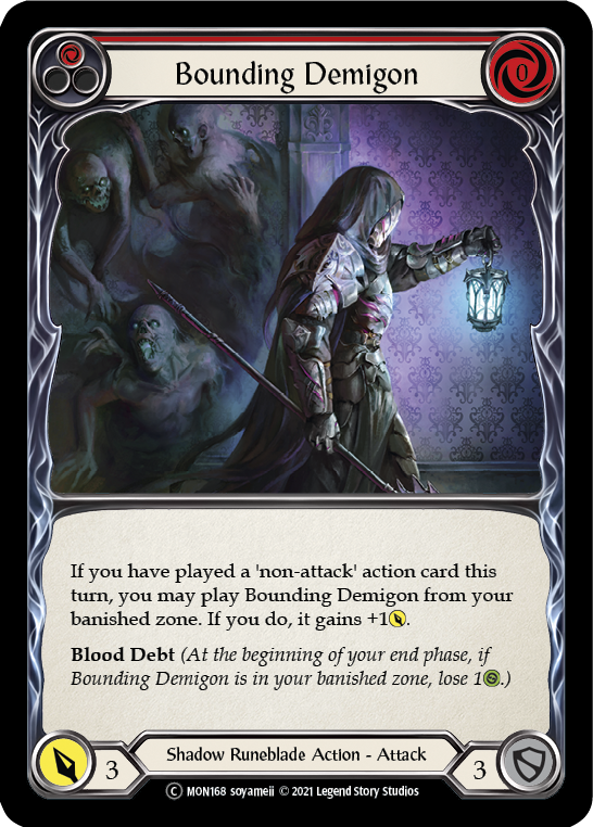 Bounding Demigon (Red) (Rainbow Foil) [U-MON168-RF] Unlimited Rainbow Foil