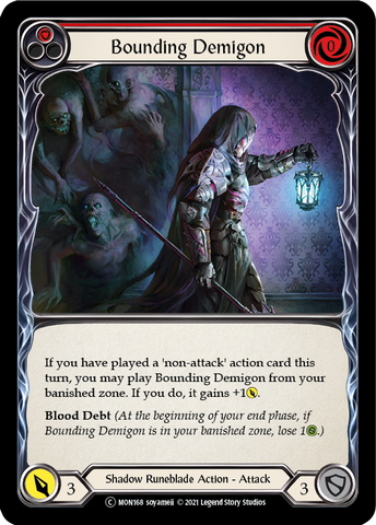 Bounding Demigon (Red) (Rainbow Foil) [U-MON168-RF] Unlimited Rainbow Foil