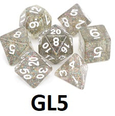 Glitter Dice Set: Light Gray GL05