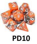 Marble Dice Set: Orange/Gray PD10