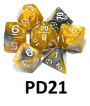 Marble Dice Set: Yellow/Gray PD21