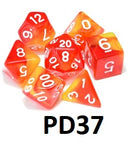Transparent Dice Set: Red/Yellow PD37