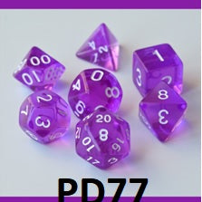 Transparent Dice Set: Purple PD77