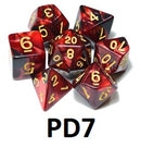 Marble Dice Set: Red/Black PD07