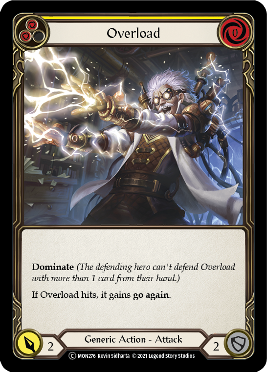 Overload (Yellow) (Rainbow Foil) [U-MON276-RF] Unlimited Rainbow Foil