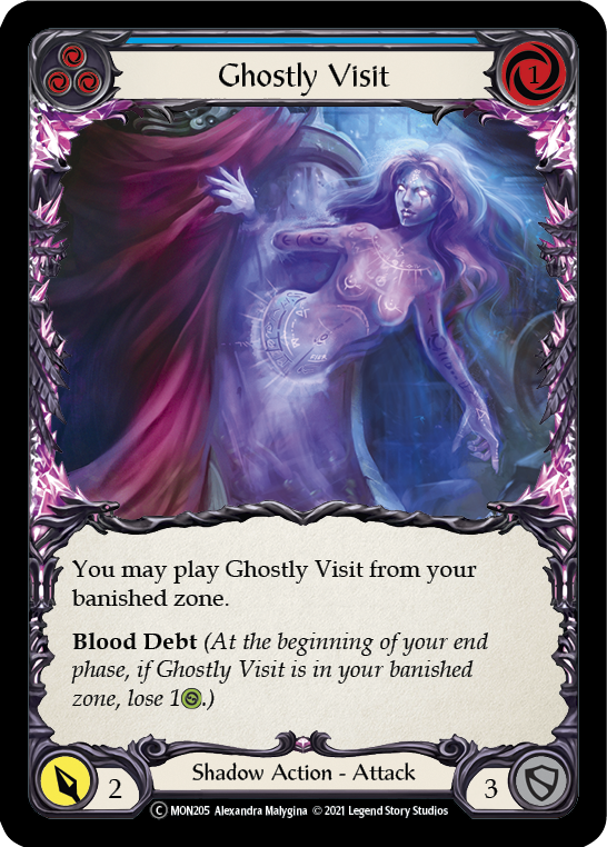 Ghostly Visit (Blue) (Rainbow Foil) [U-MON205-RF] Unlimited Rainbow Foil